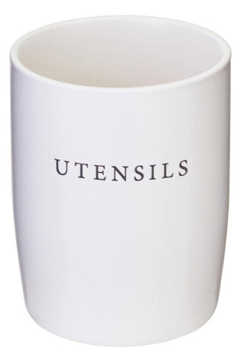 Orsina Farmhouse Cream Utensil Holder – Stoneware Kitchen Organizer