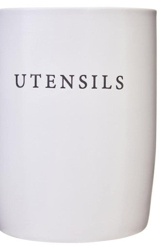 Orsina Farmhouse Cream Utensil Holder – Stoneware Kitchen Organizer