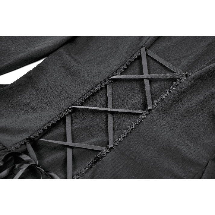 Dark in Love Desdemona Victorian Mini Dress – Black Lace Gothic Style