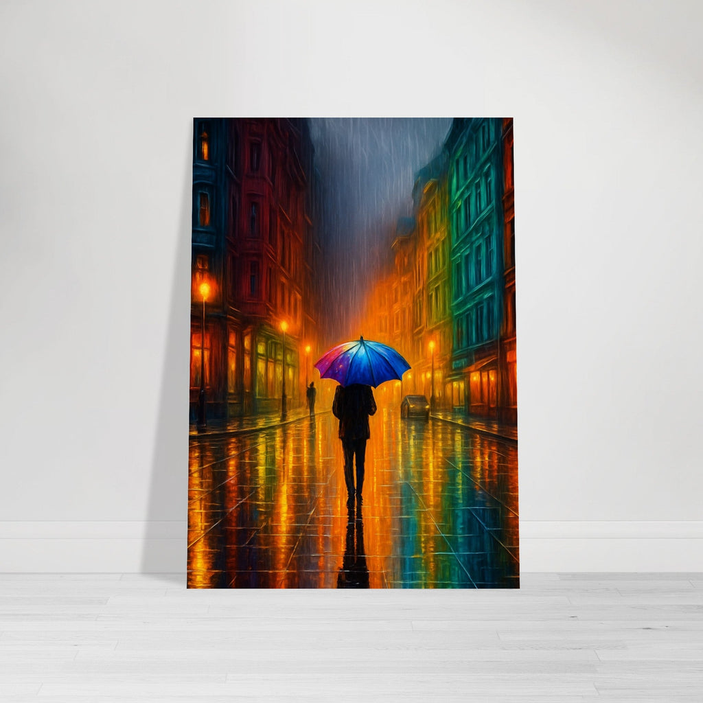 Reflections in the Rain Wall Art – Moody Urban Street Scene Poster