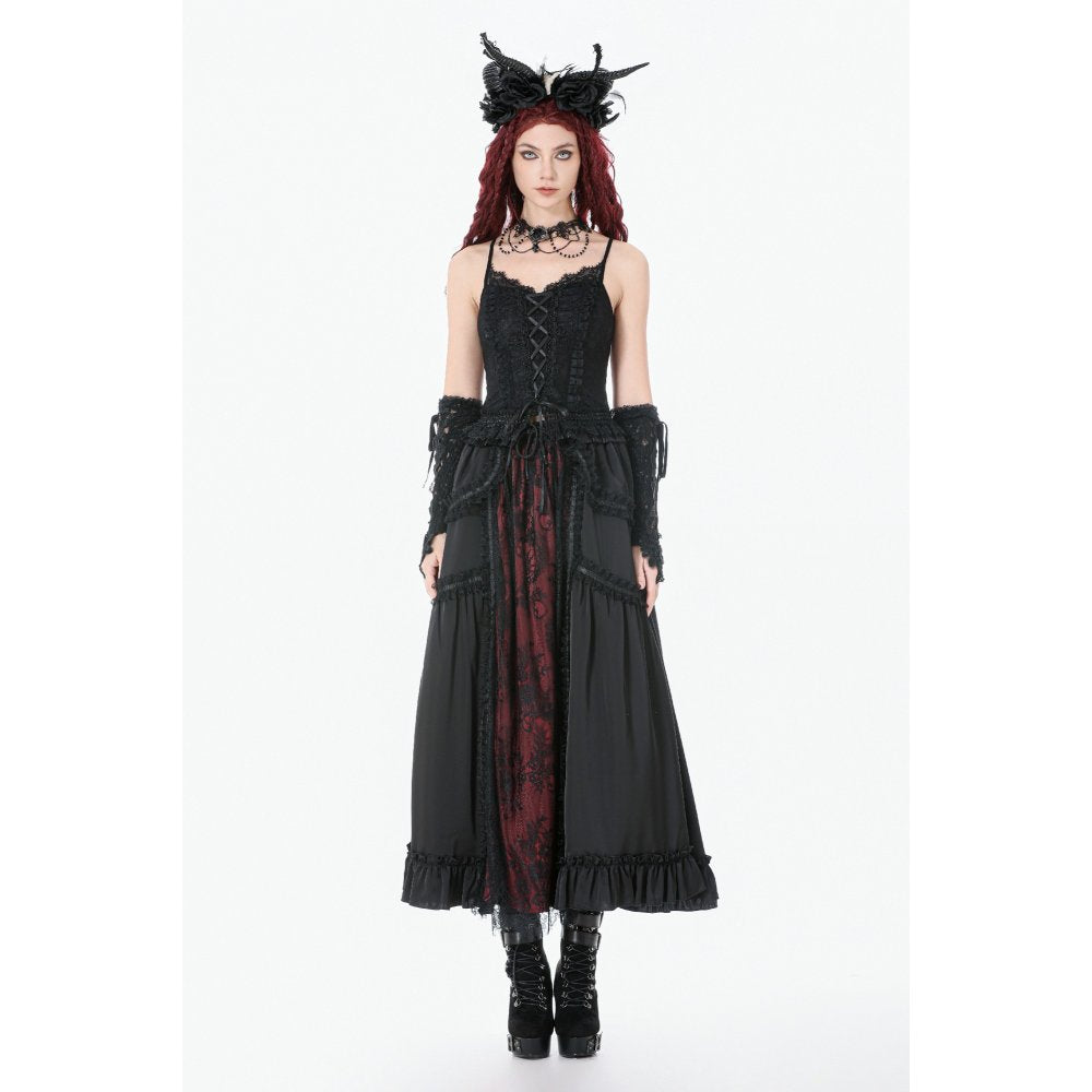 Dark in Love Black Lace Court Lace-Up Camisole | Gothic Corset Top