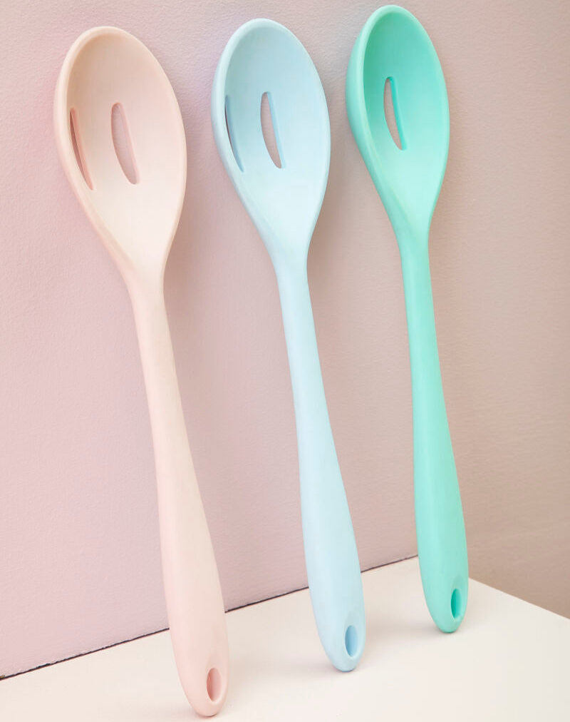 Orsina Silicone Slotted Spoon – Light Green Heat Resistant Server