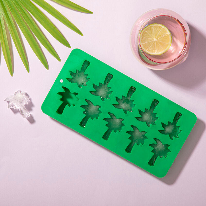 Orsina Mimo Palm Tree Ice Cube Tray | Green 10-Cavity Silicone Mold