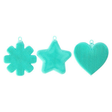 Orsina Mimo Teal Silicone Dish Scrubbers – Non-Scratch Set of 3