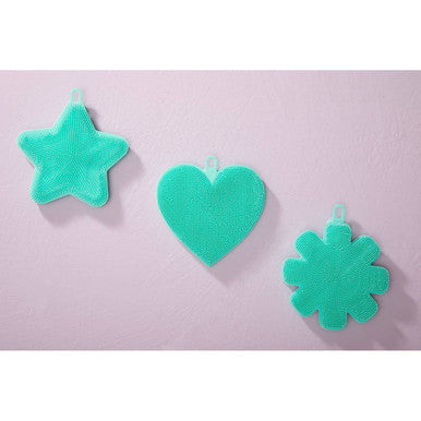 Orsina Mimo Teal Silicone Dish Scrubbers – Non-Scratch Set of 3