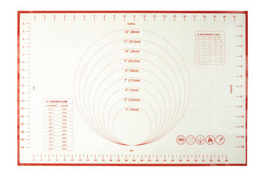 Orsina From Scratch Non-Stick Silicone Baking Mat with Red Trim