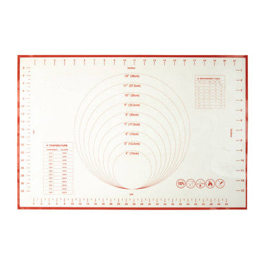 Orsina From Scratch Non-Stick Silicone Baking Mat with Red Trim