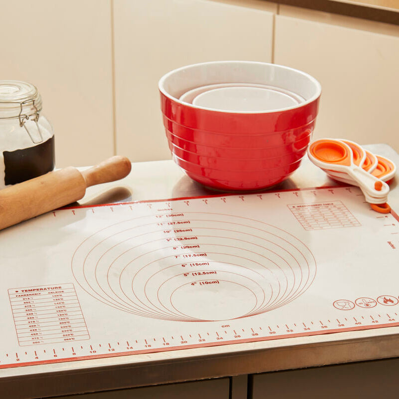 Orsina From Scratch Non-Stick Silicone Baking Mat with Red Trim