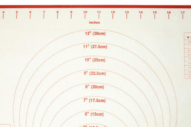 Orsina From Scratch Non-Stick Silicone Baking Mat with Red Trim