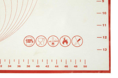 Orsina From Scratch Non-Stick Silicone Baking Mat with Red Trim