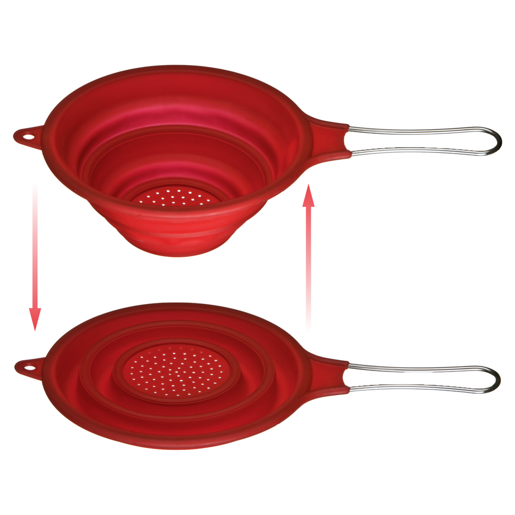 Orsina Zing Red Silicone Collapsible Strainer | Space-Saving Colander
