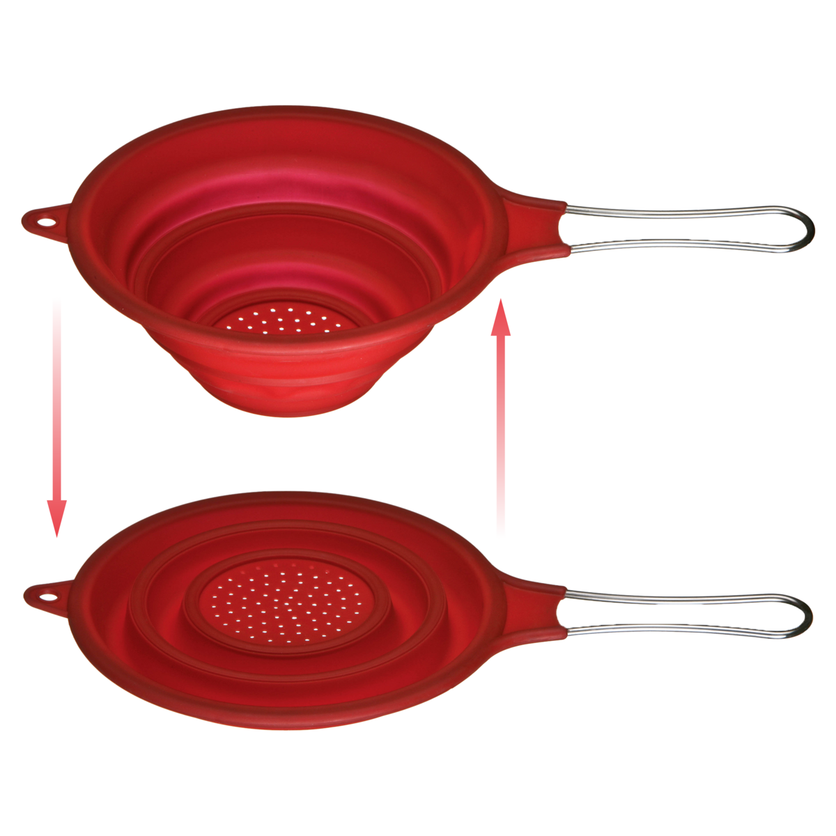 Orsina Zing Red Silicone Collapsible Strainer | Space-Saving Colander