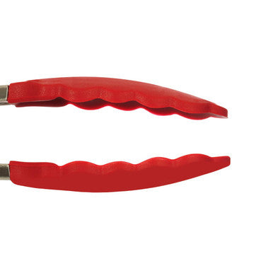 Orsina Zing Stainless Steel Kitchen Tongs with Red Silicone Tips