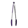 Orsina Zing Stainless Steel Kitchen Tongs with Purple Silicone Grips