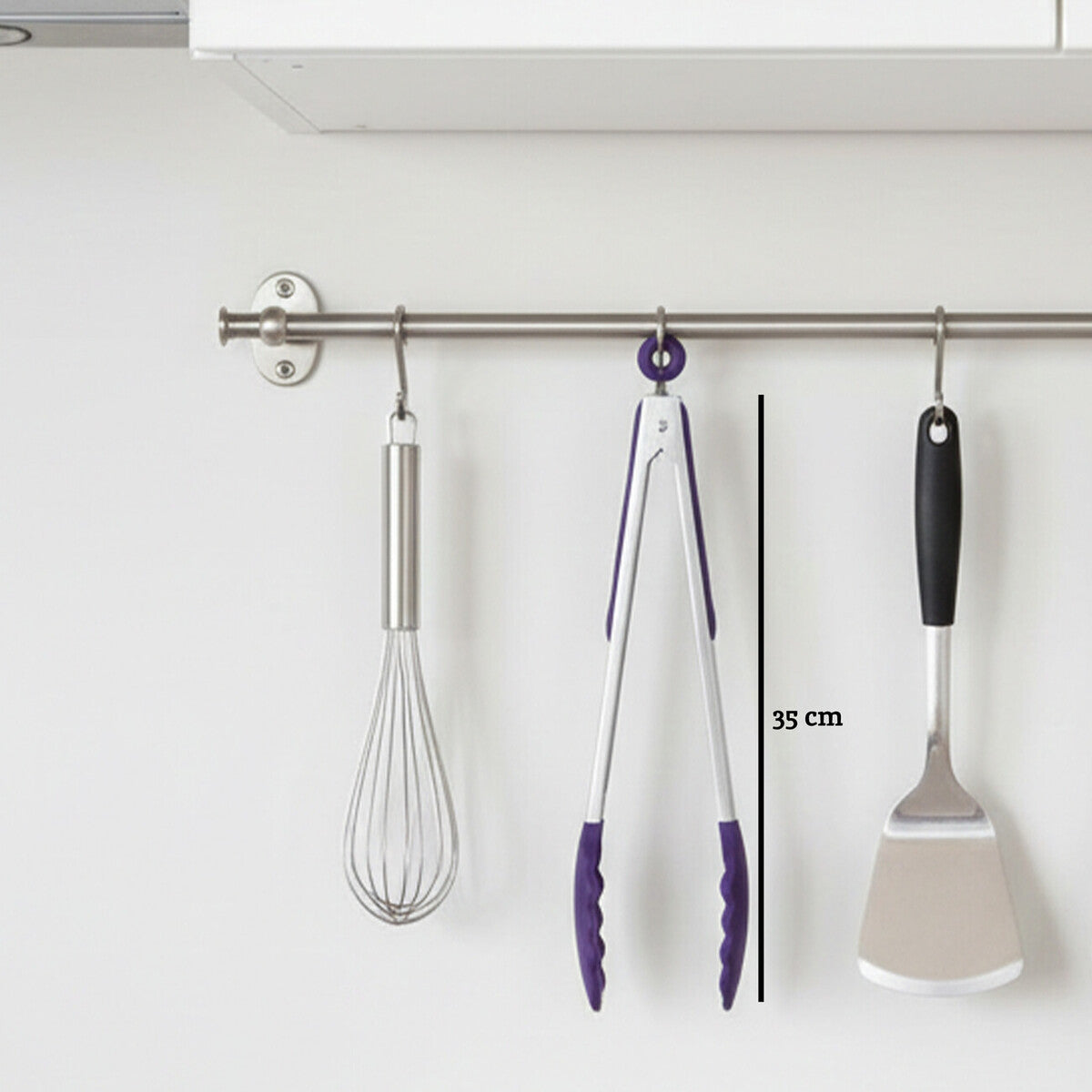 Orsina Zing Stainless Steel Kitchen Tongs with Purple Silicone Grips