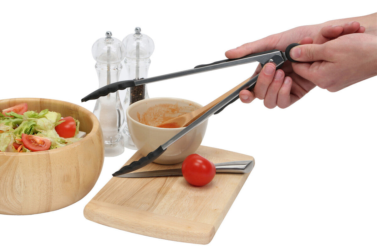 Orsina Zing Black Silicone and Stainless Steel Tongs – Heat Resistant