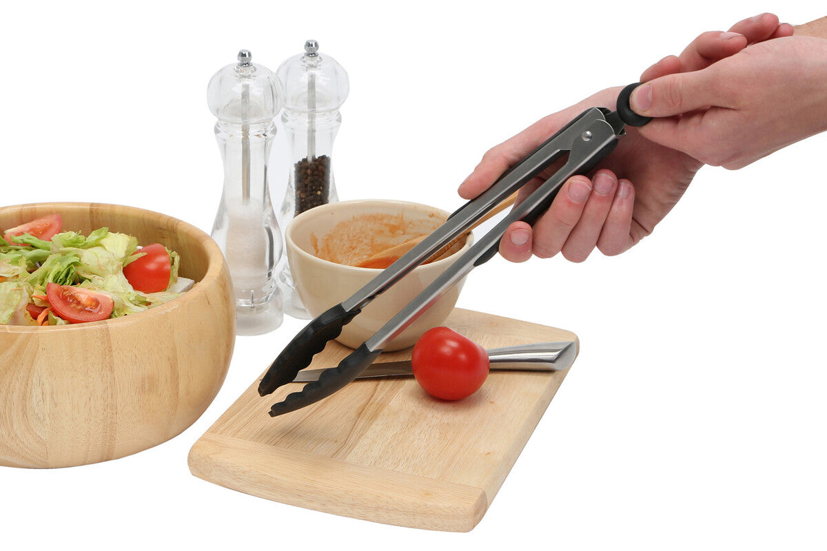 Orsina Zing Black Silicone and Stainless Steel Tongs – Heat Resistant