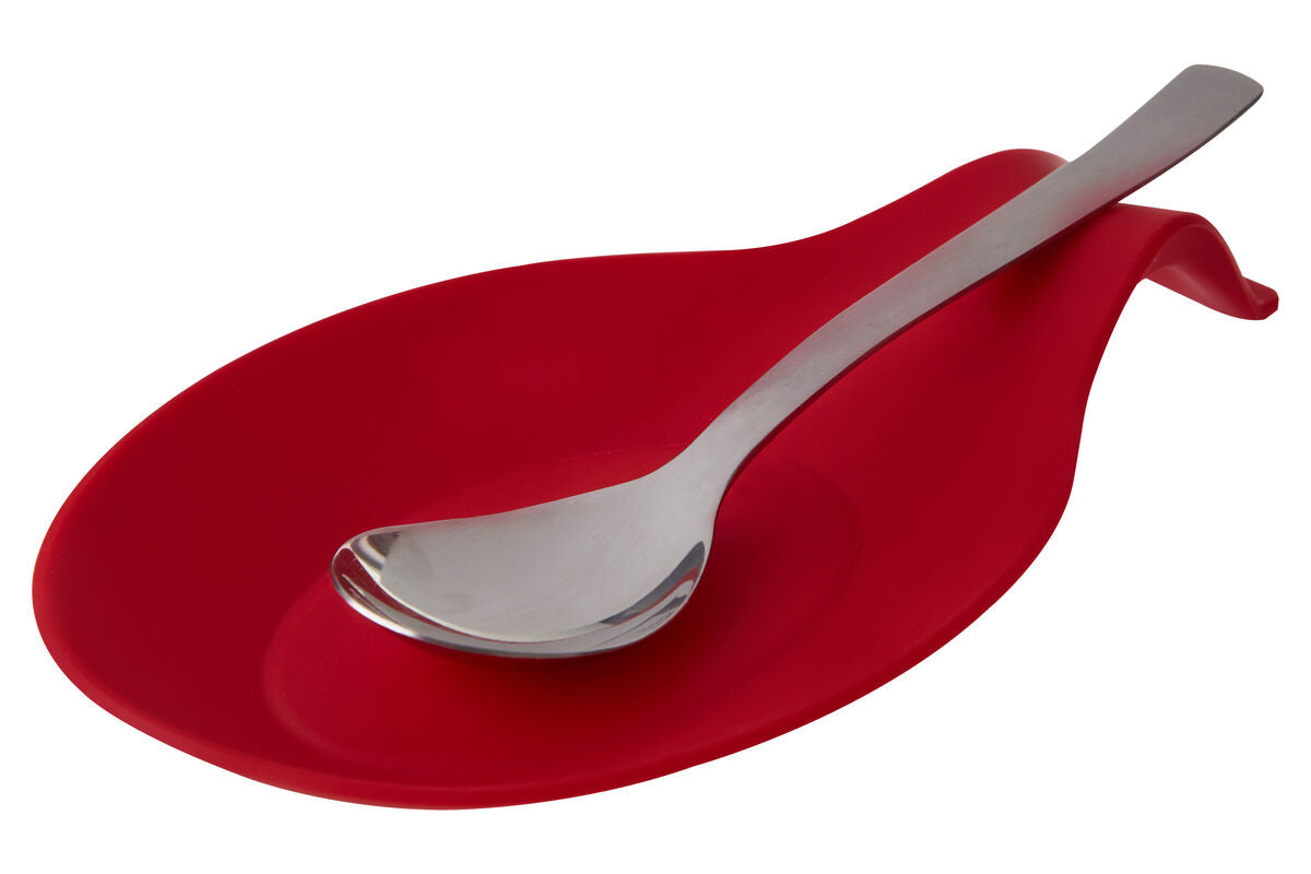 Orsina Zing Red Spoon Rest – Heat-Resistant Silicone Kitchen Utensil Holder