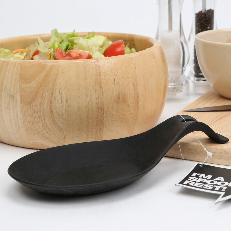 Orsina Silicone Spoon Rest – Heat Resistant Kitchen Utensil Holder, Black