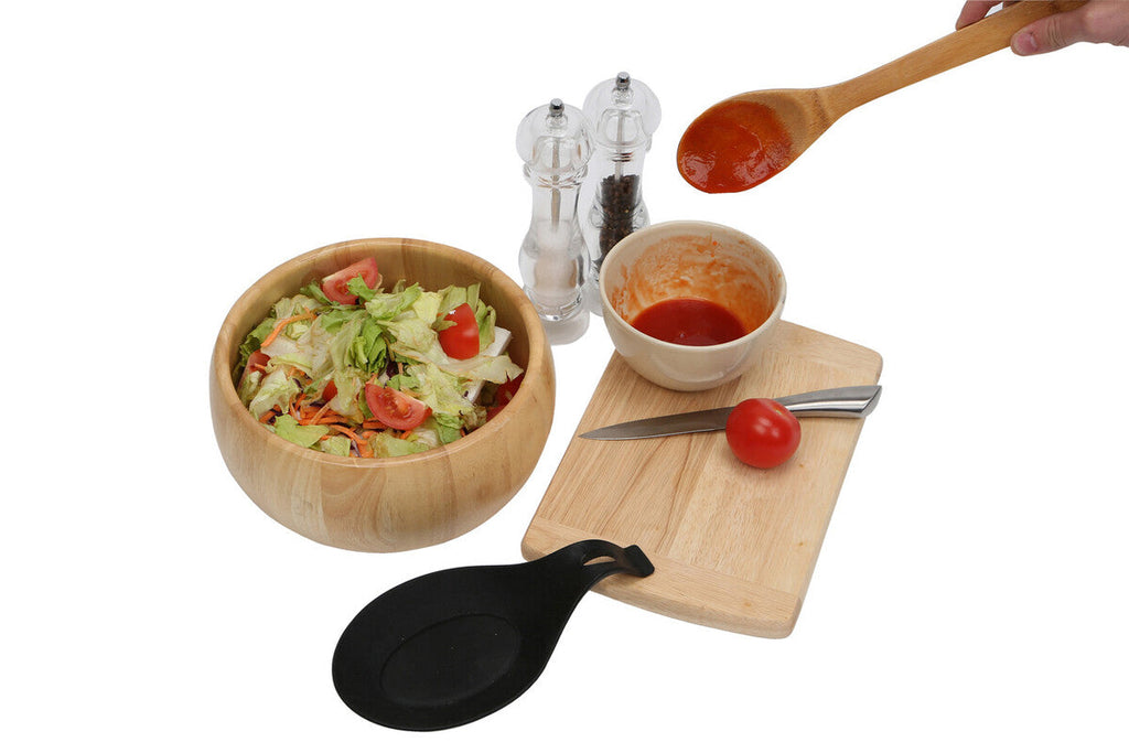 Orsina Silicone Spoon Rest – Heat Resistant Kitchen Utensil Holder, Black