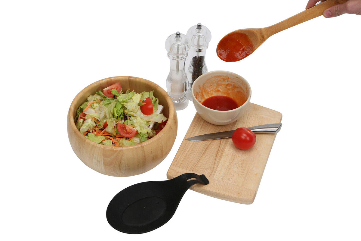 Orsina Silicone Spoon Rest – Heat Resistant Kitchen Utensil Holder, Black
