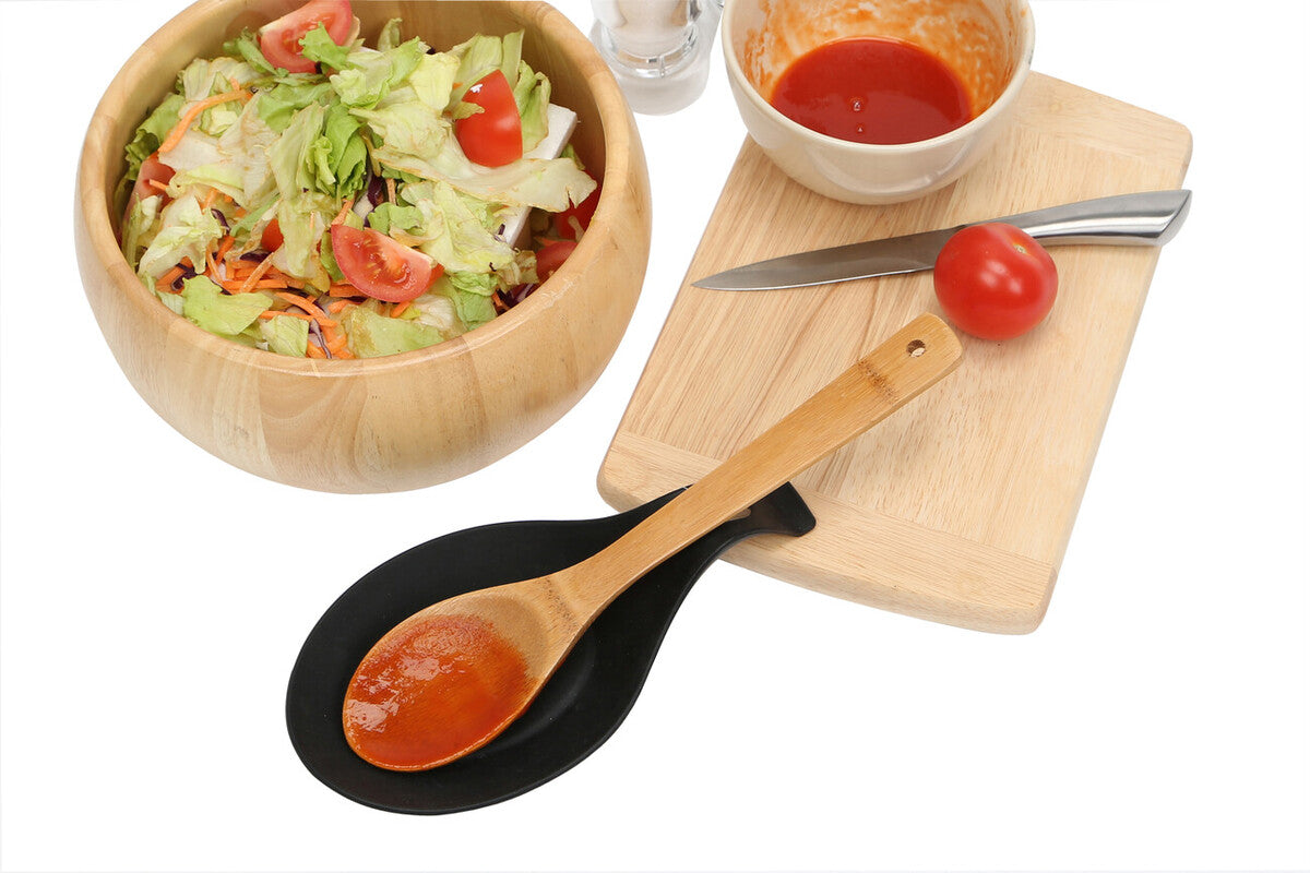 Orsina Silicone Spoon Rest – Heat Resistant Kitchen Utensil Holder, Black