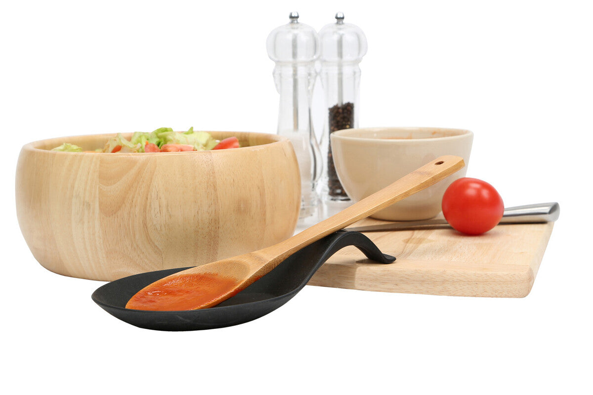 Orsina Silicone Spoon Rest – Heat Resistant Kitchen Utensil Holder, Black