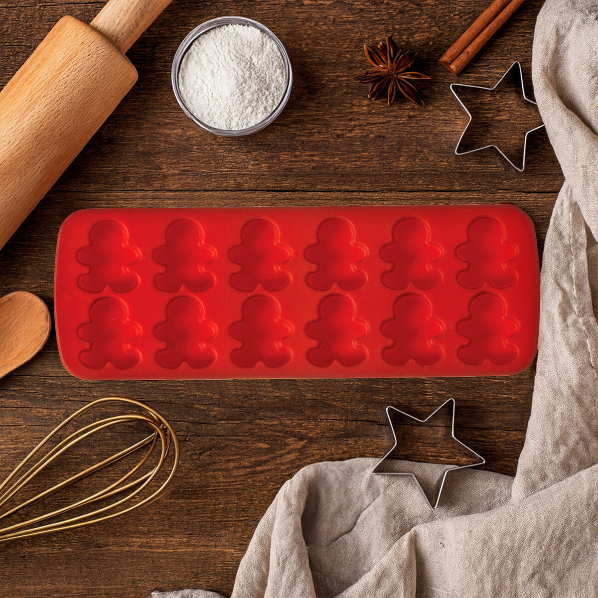Orsina Silicone Gingerbread Men Mould - 12 Cavity Cake & Chocolate Tray