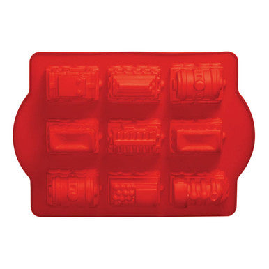 Orsina Train Silicone Cake Mould – 9 Cavity Non-Stick Baking Pan, Red