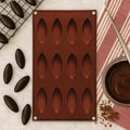 Orsina 12 Cavity Elongated Oval Silicone Chocolate Mould – Brown
