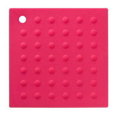 Orsina Zing Hot Pink Trivet – Heat-Resistant Square Silicone Mat