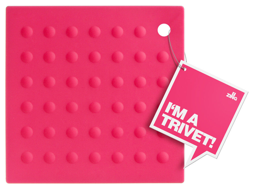 Orsina Zing Hot Pink Trivet – Heat-Resistant Square Silicone Mat