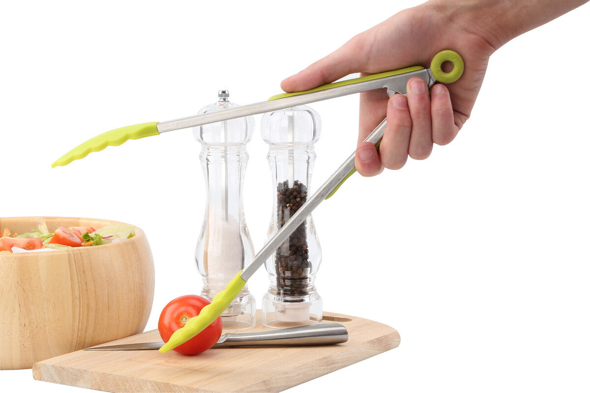 Orsina Silicone and Stainless Steel Kitchen Tongs – Lime Green