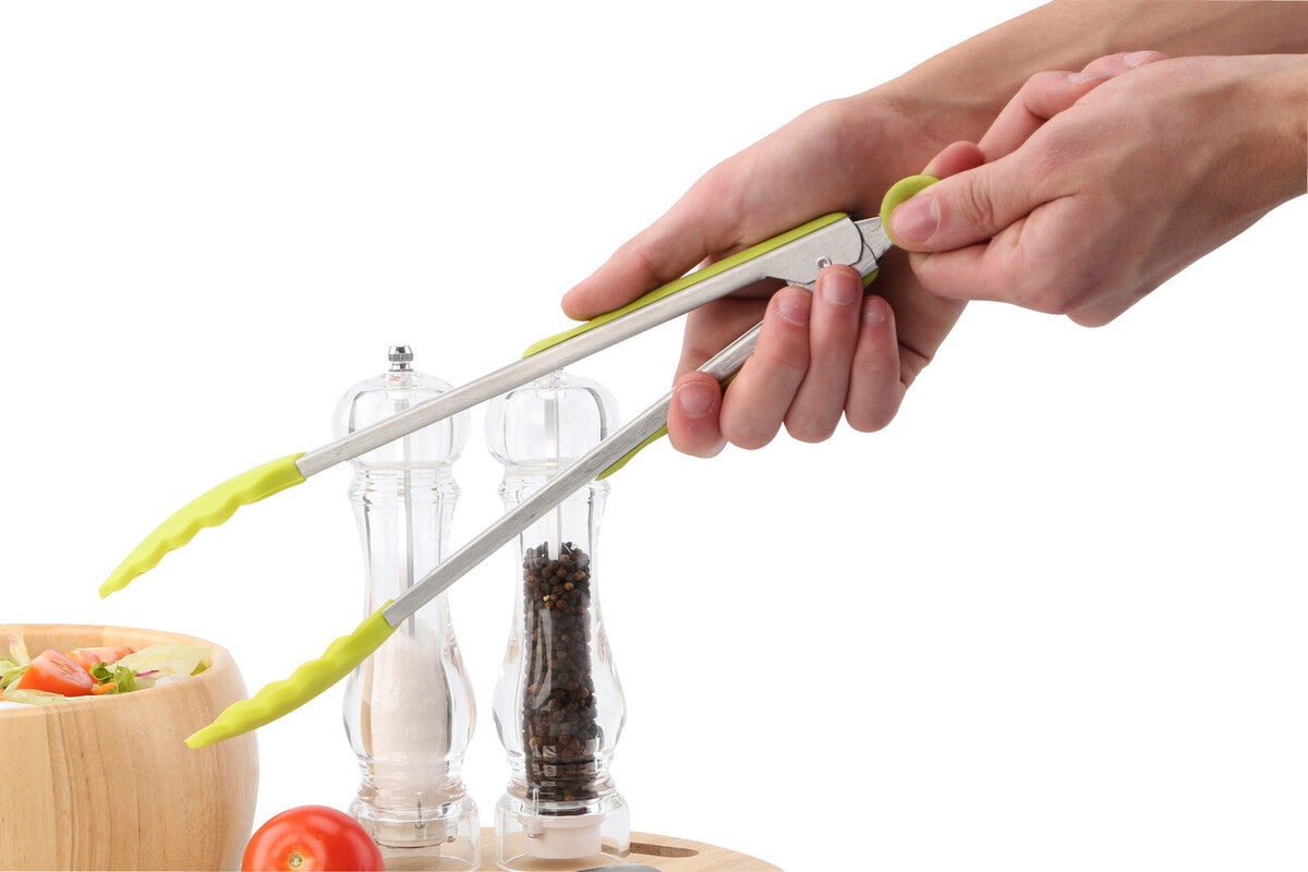 Orsina Silicone and Stainless Steel Kitchen Tongs – Lime Green