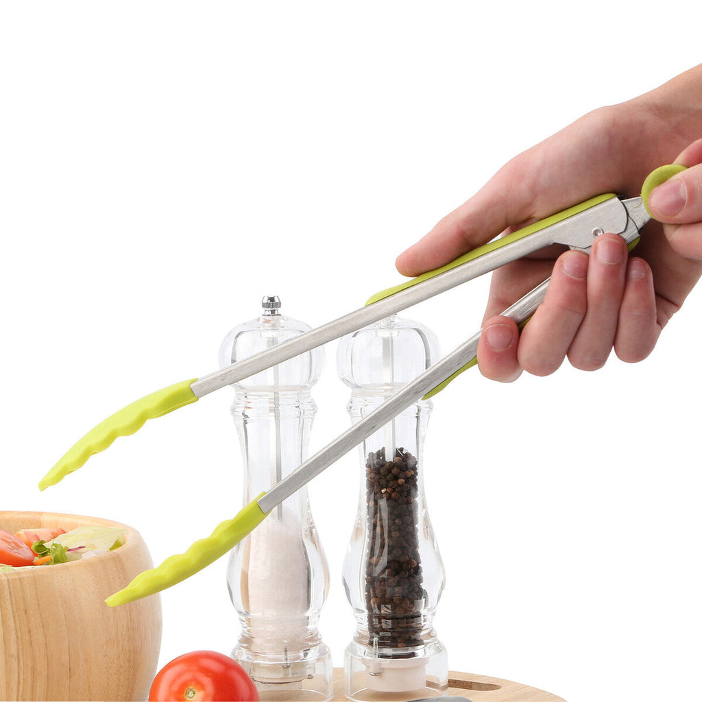 Orsina Silicone and Stainless Steel Kitchen Tongs – Lime Green