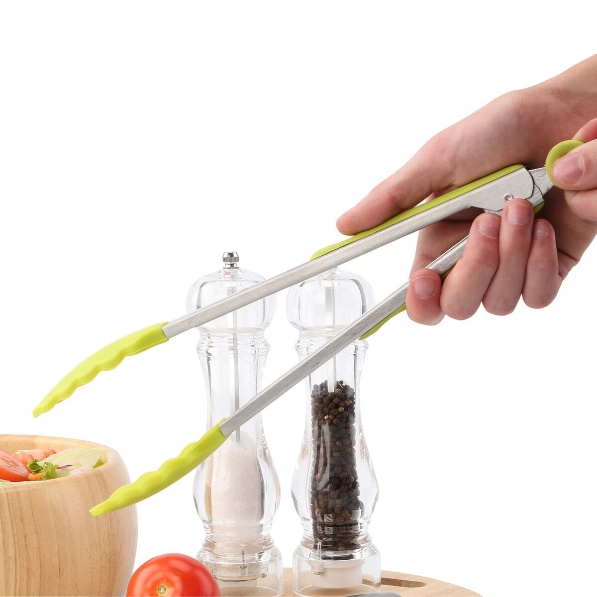 Orsina Silicone and Stainless Steel Kitchen Tongs – Lime Green