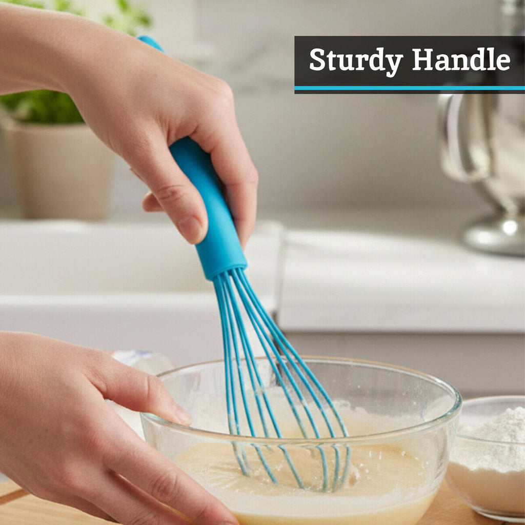 Orsina Zing Blue Silicone Whisk | Nonstick Safe Heat Resistant Tool
