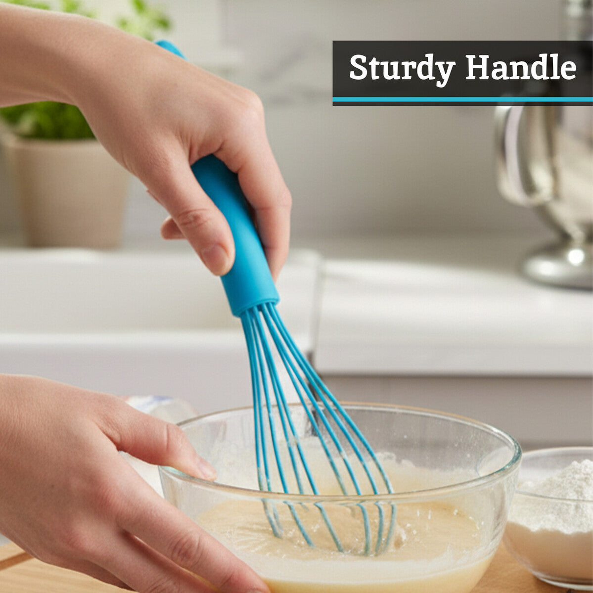 Orsina Zing Blue Silicone Whisk | Nonstick Safe Heat Resistant Tool