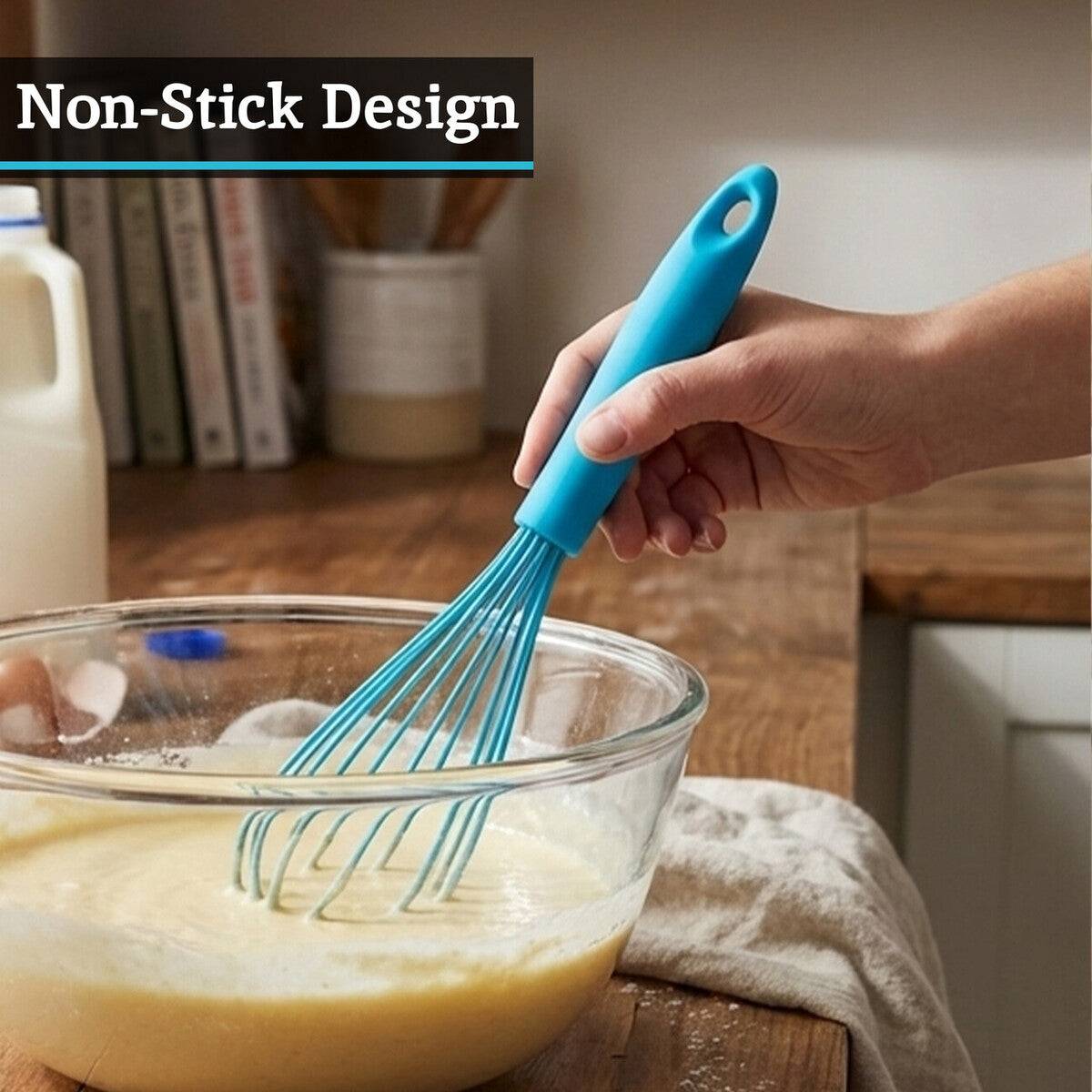 Orsina Zing Blue Silicone Whisk | Nonstick Safe Heat Resistant Tool