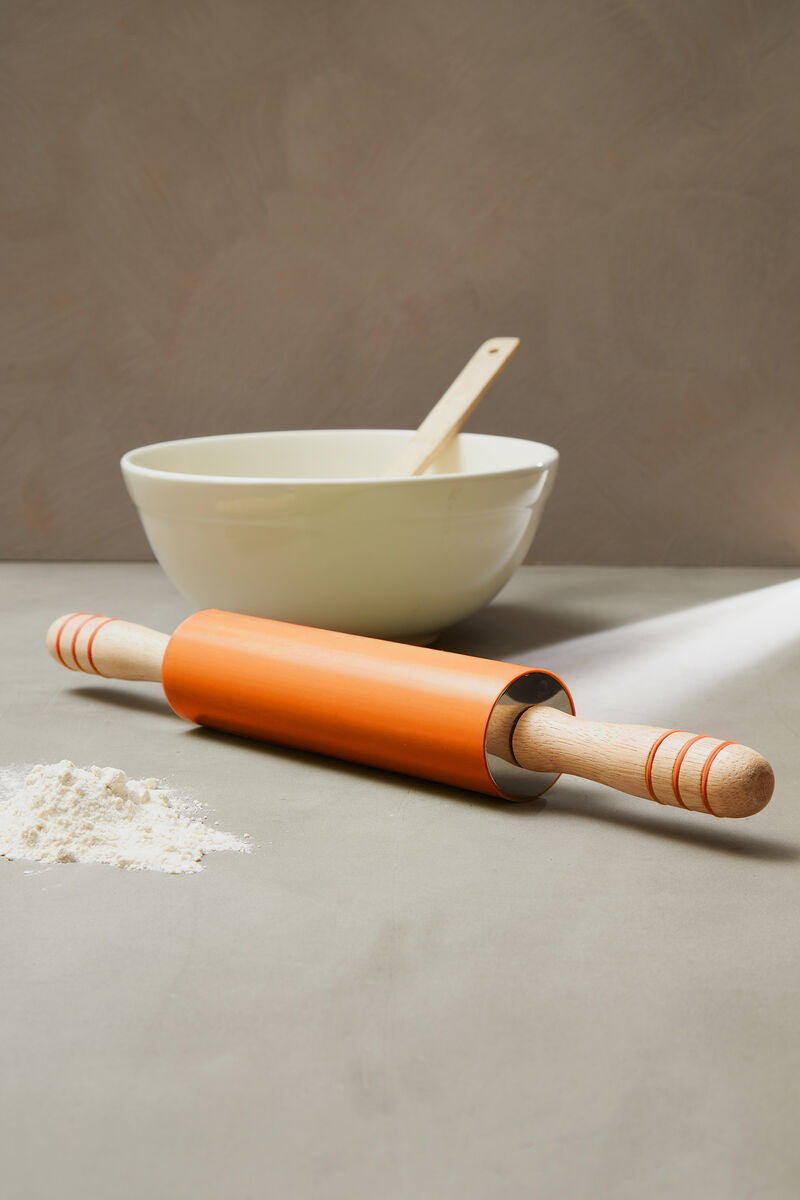 Orsina Silicone Rolling Pin – Non-Stick Orange Pastry & Pizza Tool