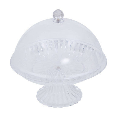 Orsina Faye Clear Acrylic Cake Stand with Dome | Round Pedestal Server