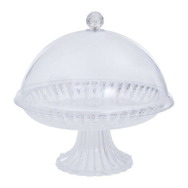 Orsina Faye Clear Acrylic Cake Stand with Dome | Round Pedestal Server