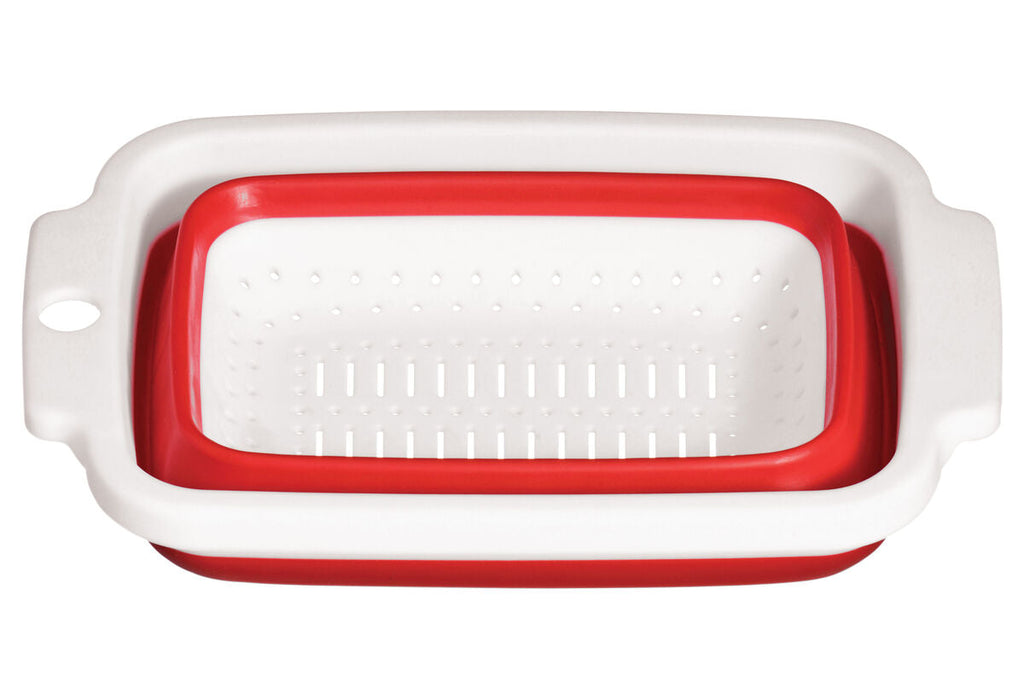 Orsina Zing Collapsible Colander – Space-Saving Kitchen Strainer, Red