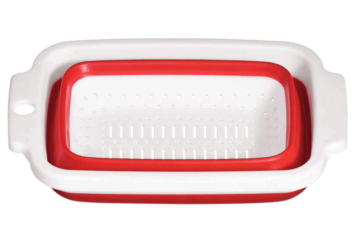 Orsina Zing Collapsible Colander – Space-Saving Kitchen Strainer, Red