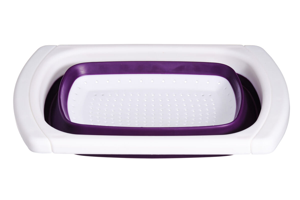 Orsina Zing Purple Over Sink Collapsible Colander – Space Saving Strainer