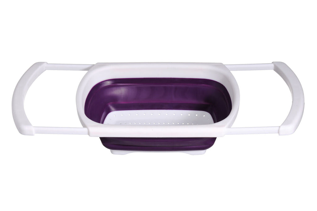 Orsina Zing Purple Over Sink Collapsible Colander – Space Saving Strainer