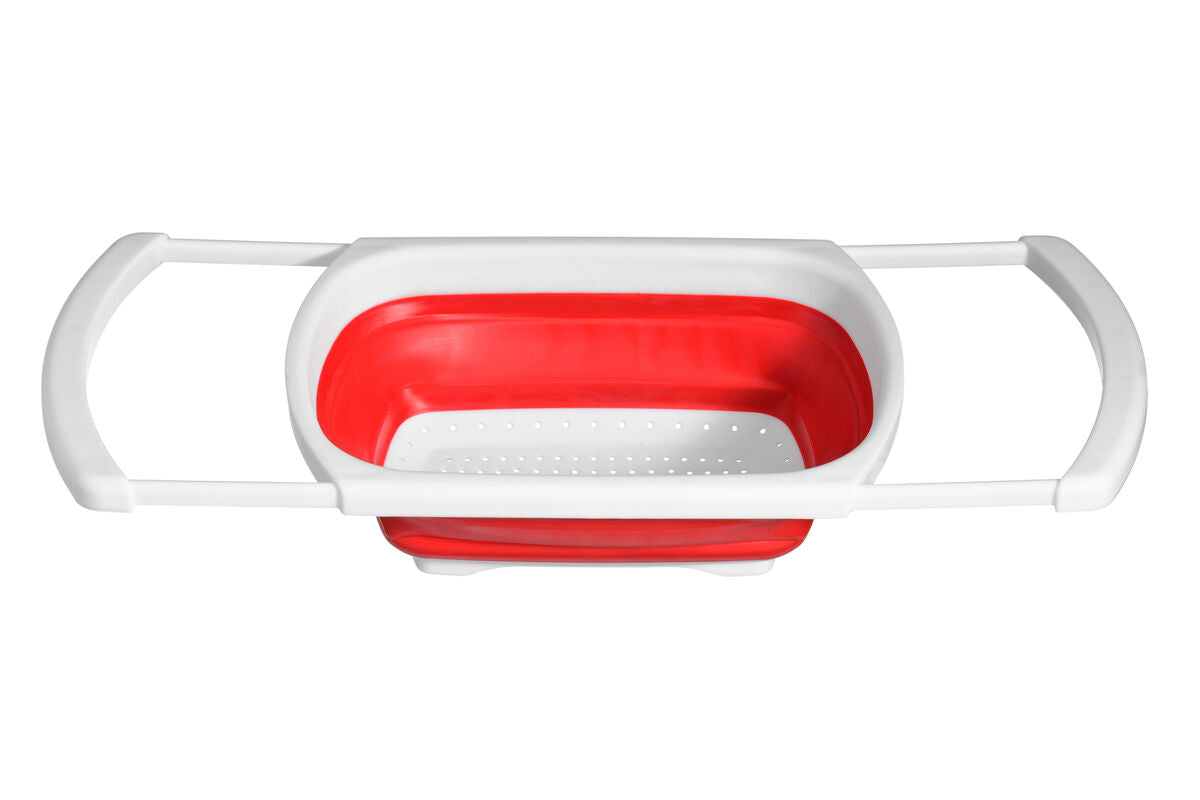 Orsina Collapsible Over Sink Colander – Red Space Saving Strainer