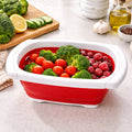 Orsina Collapsible Over Sink Colander – Red Space Saving Strainer