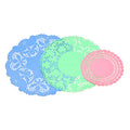 Orsina Paper Doilies - 30 Pcs Mixed Sizes in Pink, Green, and Blue