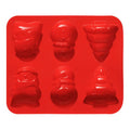 Orsina Christmas Silicone Cake Mould – 6 Cavity Red Festive Baking Tray